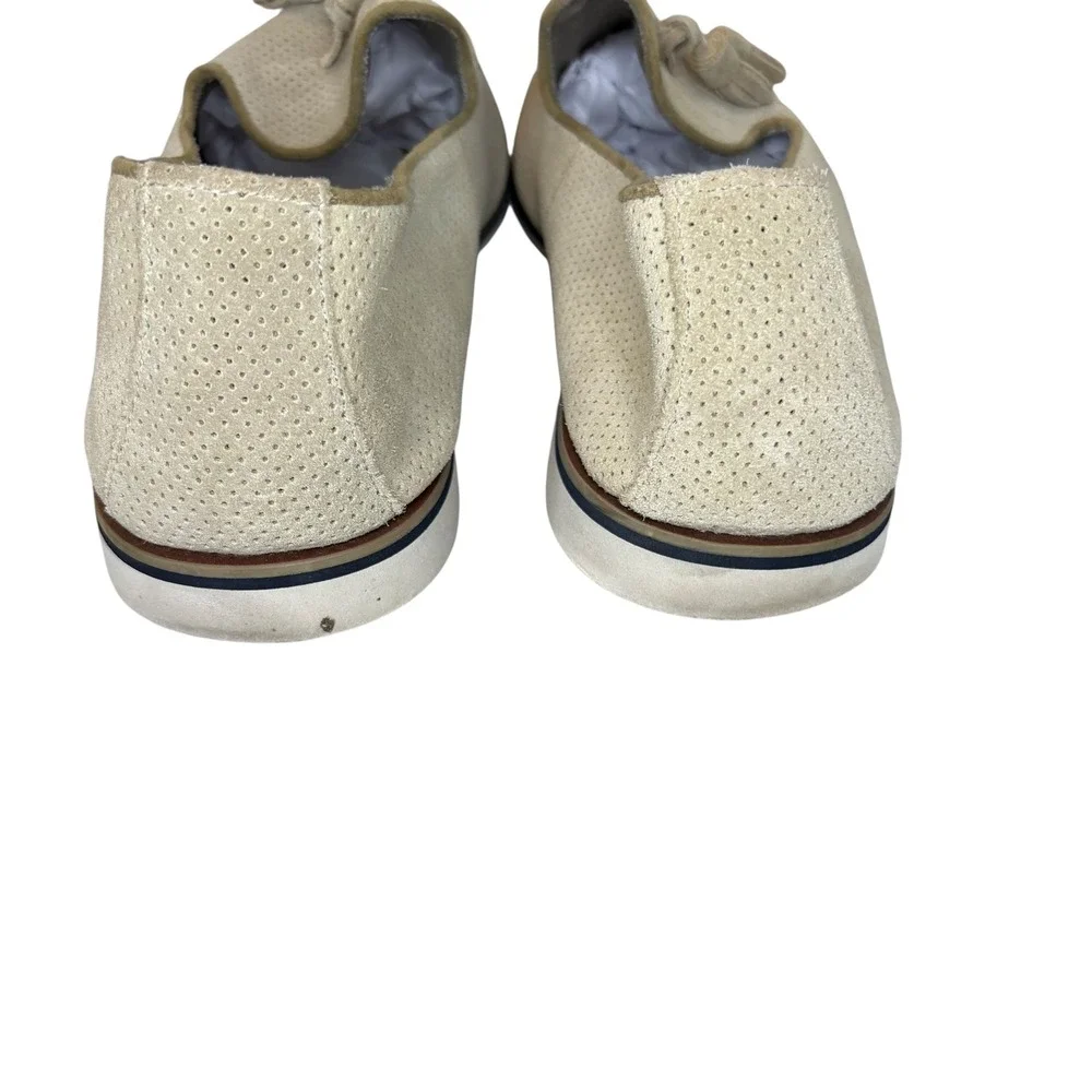 ALDO Mens Tassel Loafers Slip On Dress Shoes Casual Beige Perforated Size 12‎